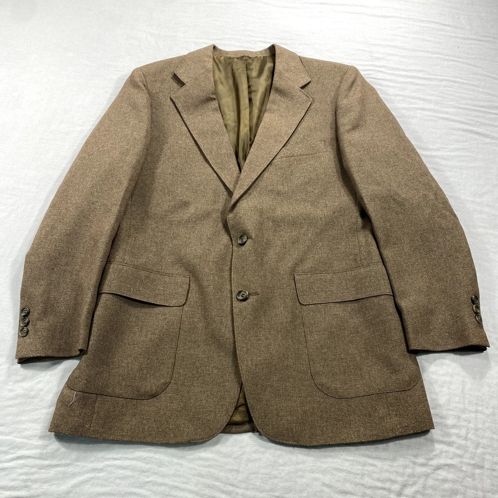 VINTAGE Levis‎ Blazer Mens 42R Brown Action Suit Sports Coat Jacket Two Button